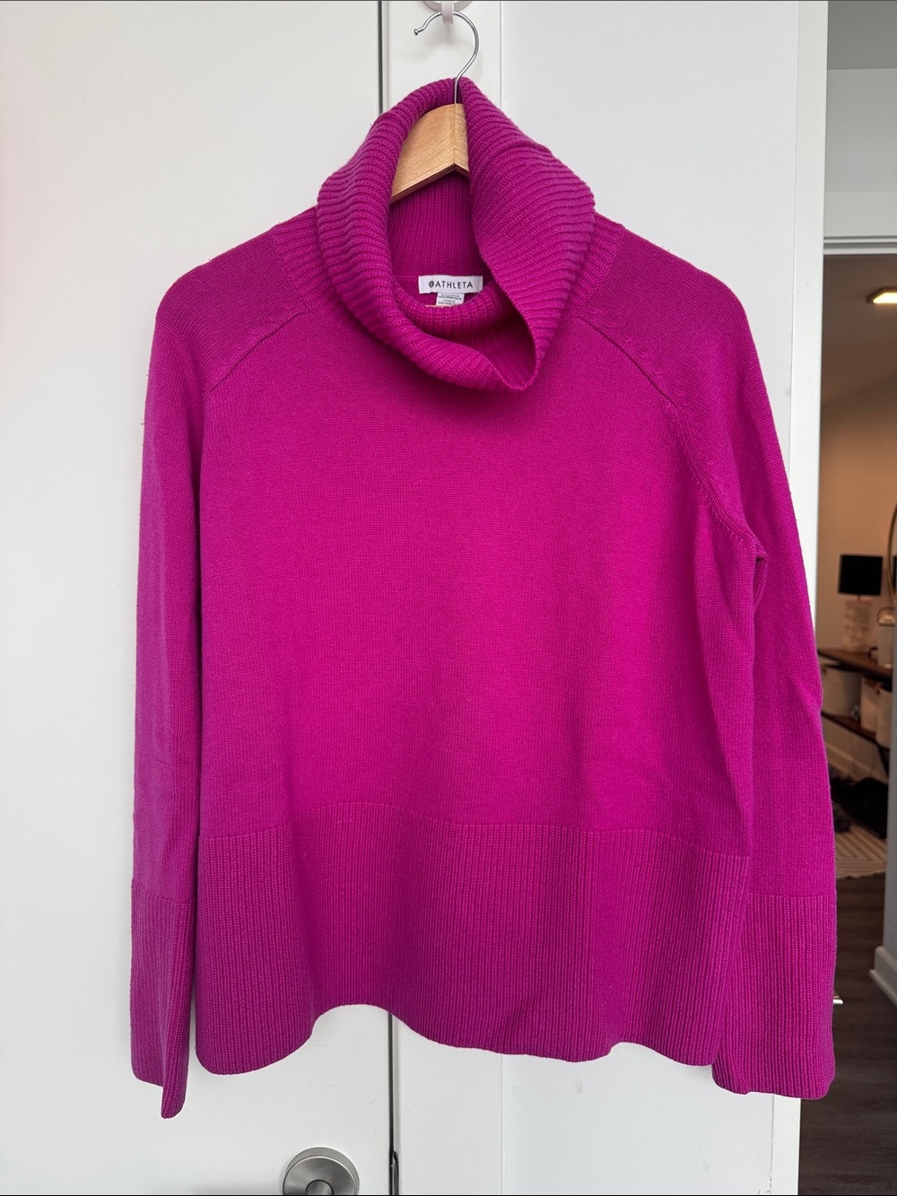 Athleta Magenta Cowlneck Turtleneck Sweater